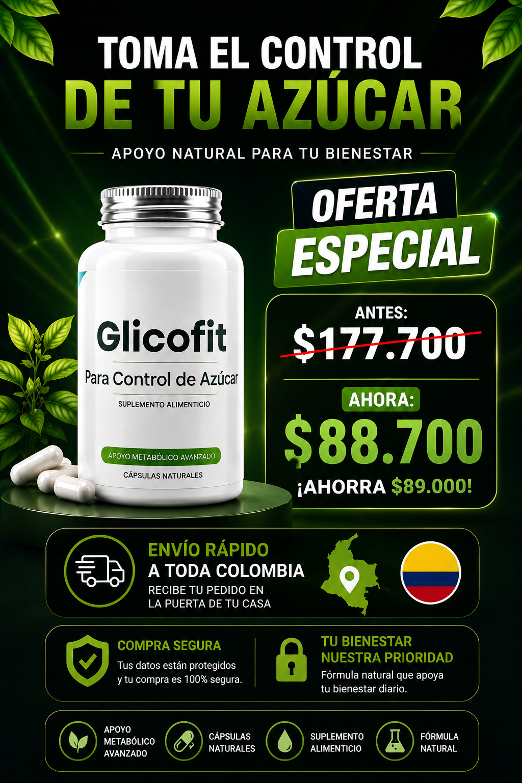 🔥 OFERTA ESPECIAL – GLICOFIT Controla tu azúcar de forma natural y vuelve a sentir tu energía cada día 💚